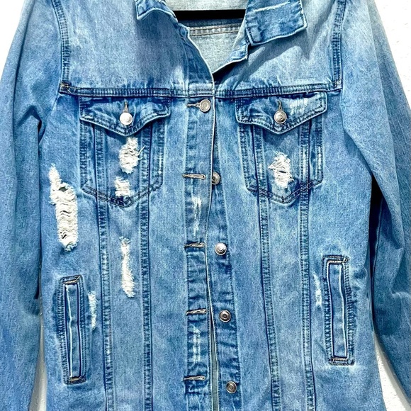 Windsor Light Blue Denim 100% cotton Jacket LARGE - Picture 7 of 7